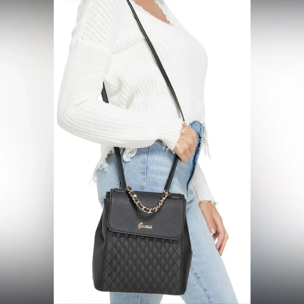 GUESS Quilted Backpack with convertible straps. - Picture 5 of 6